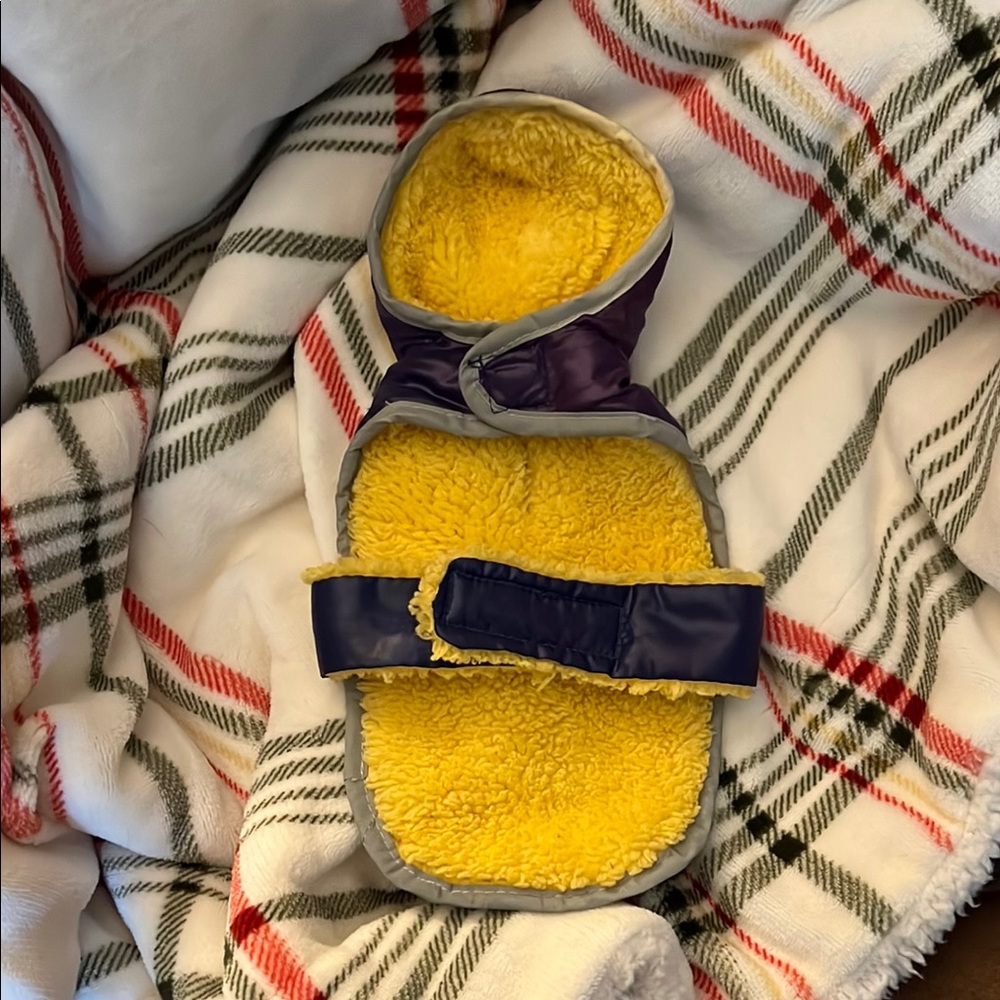 4/$15 Yellow and Purple Dog Jacket
